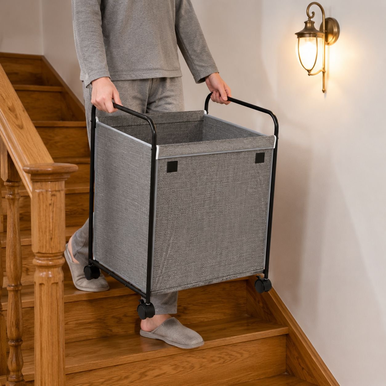 Household storage box for clothes and laundry organization