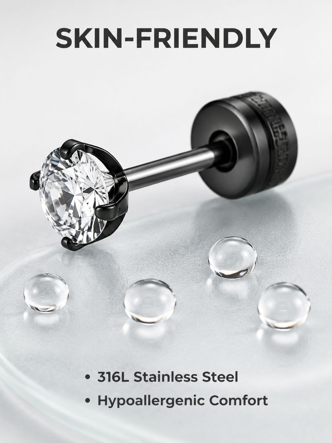 16pairs Men's Stainless Steel Stud Earrings, Simple Hoop Earrings