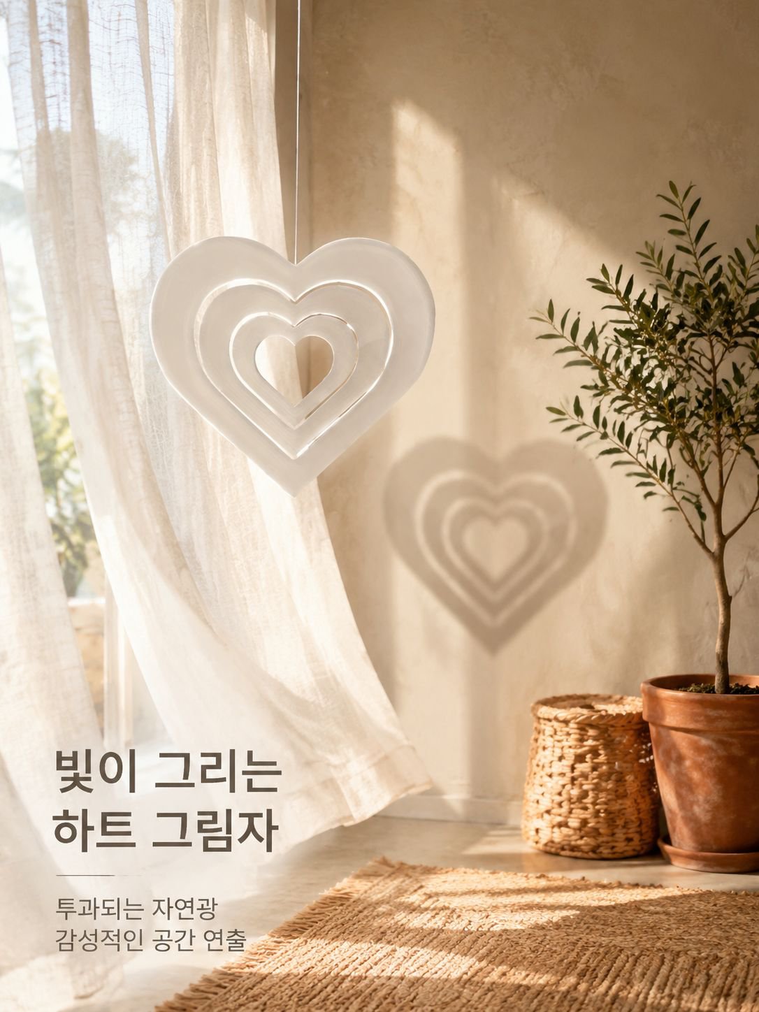 하얀 하트 모양 장식