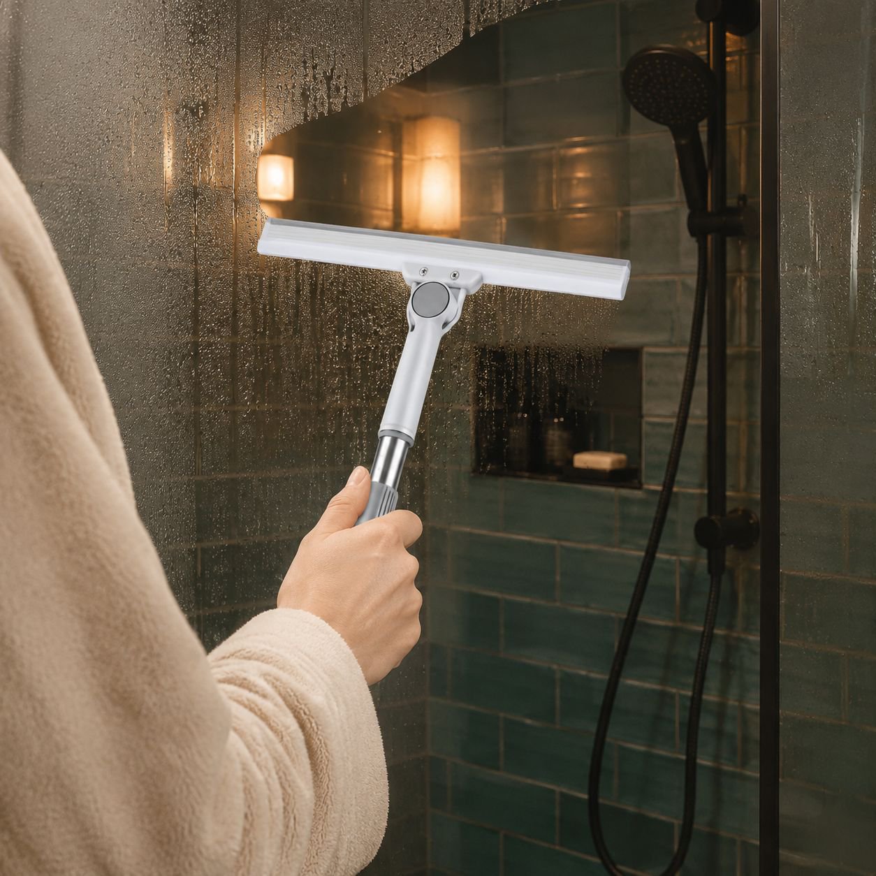 Home retractable handle squeegee bathroom silicone floor scraper bathroom magic broom scraper