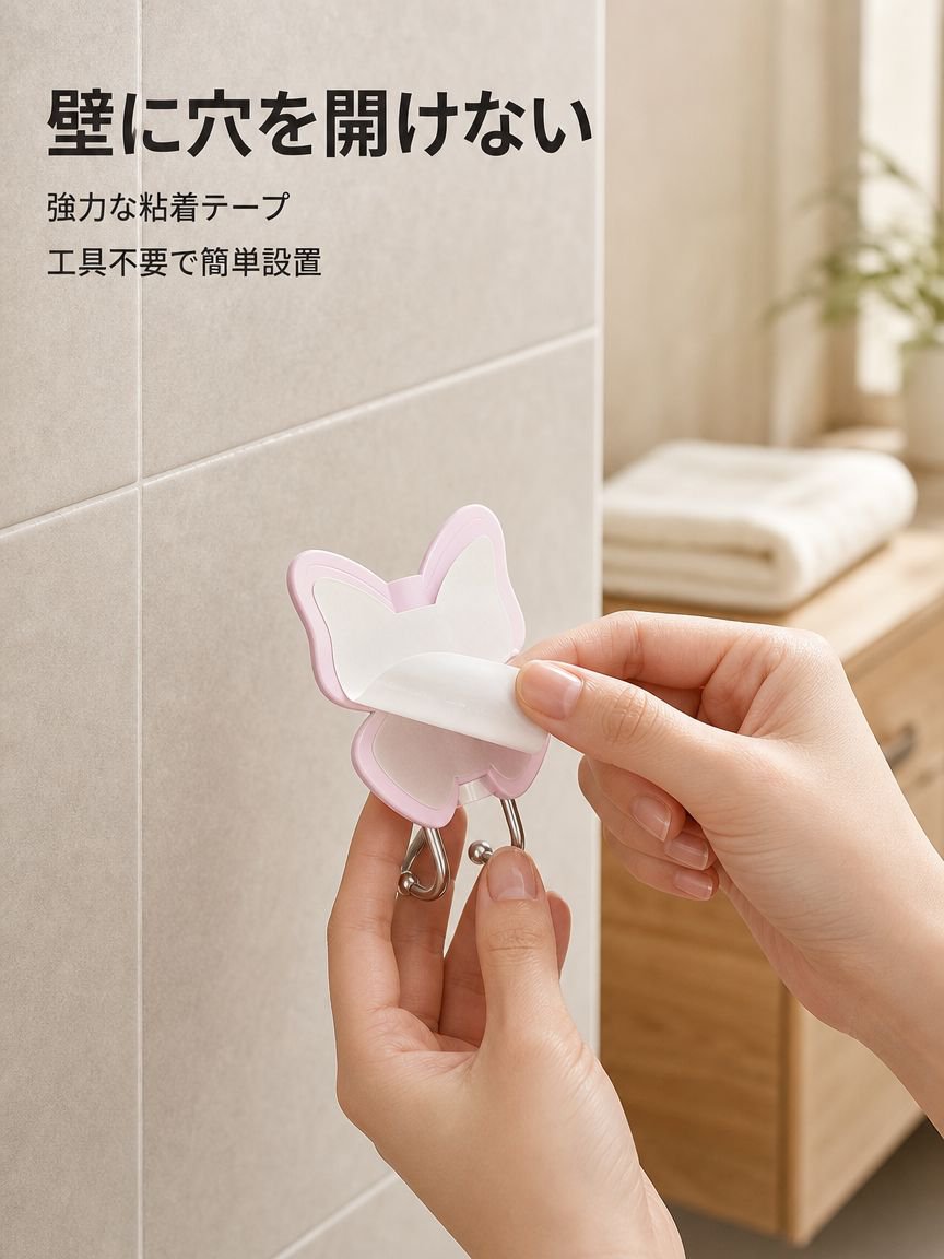 玄関で活躍する回転式フック