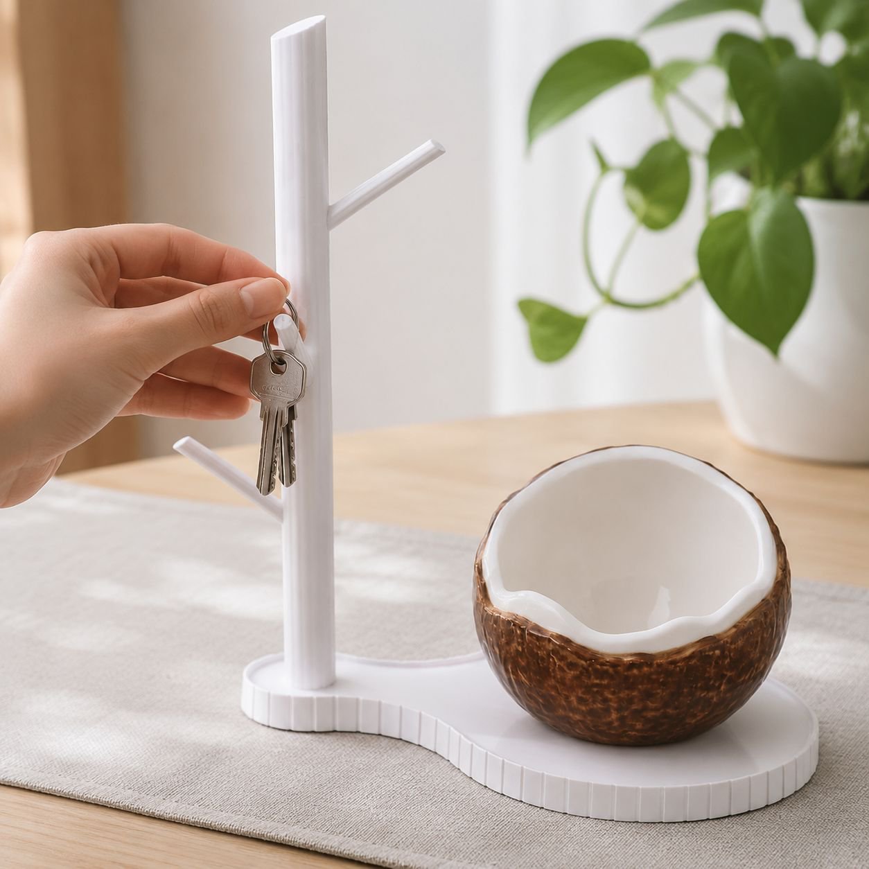 ココナッツオーナメント型キーボックスの使用イメージ