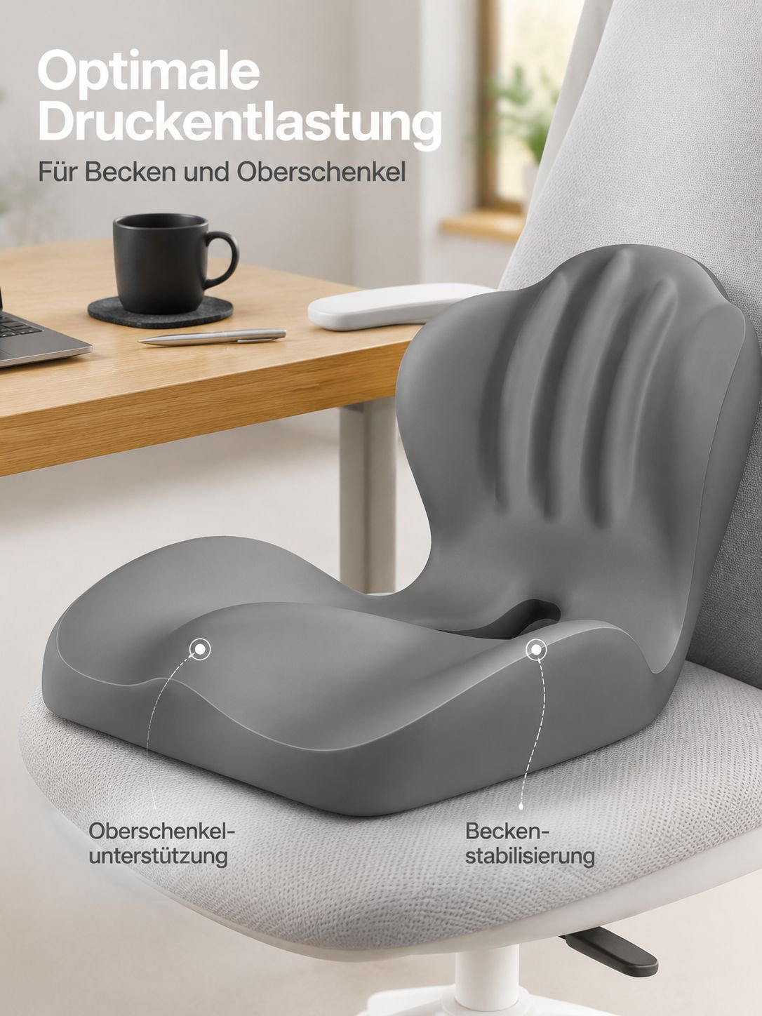 Orthopädisches Rückenstützkissen mit atmungsaktiver Oberfläche