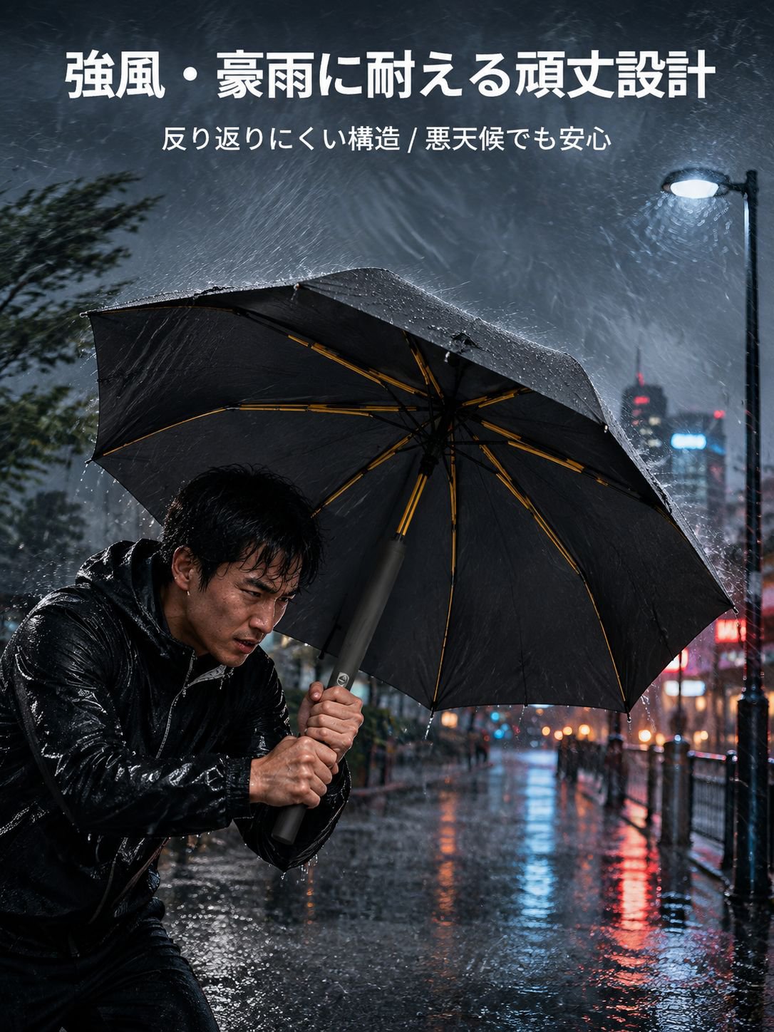 晴雨兼用で使えるダブル日傘の雨天利用シーン