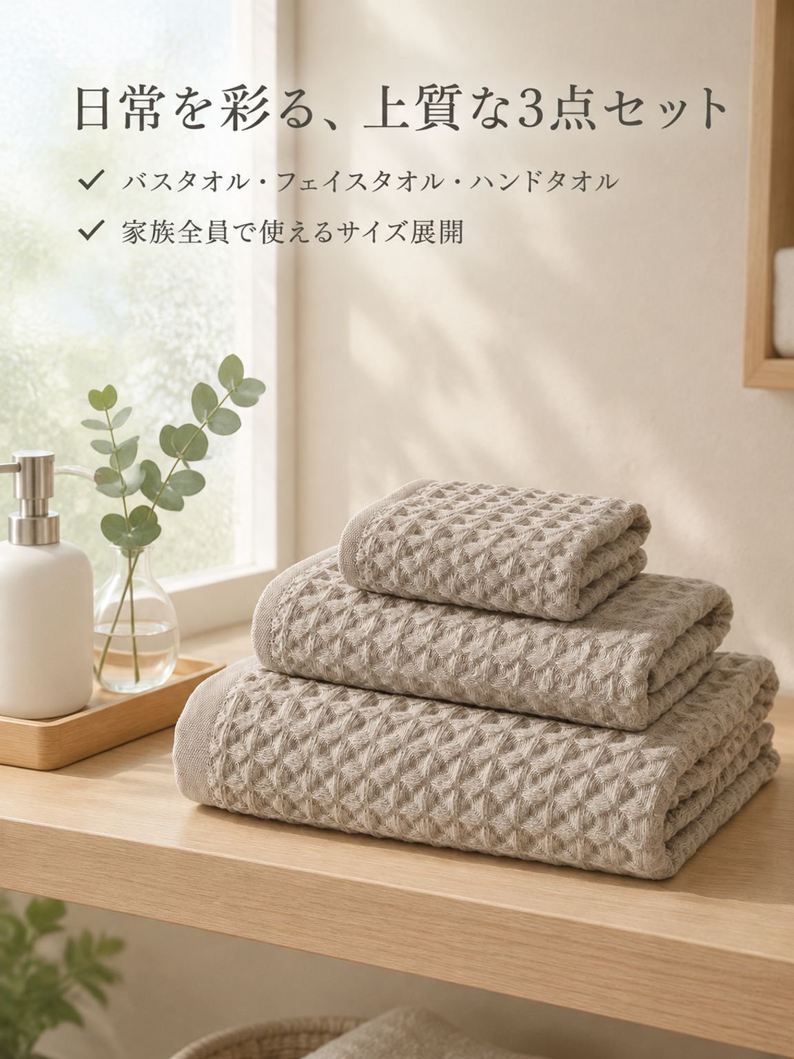 純綿のバスタオル
