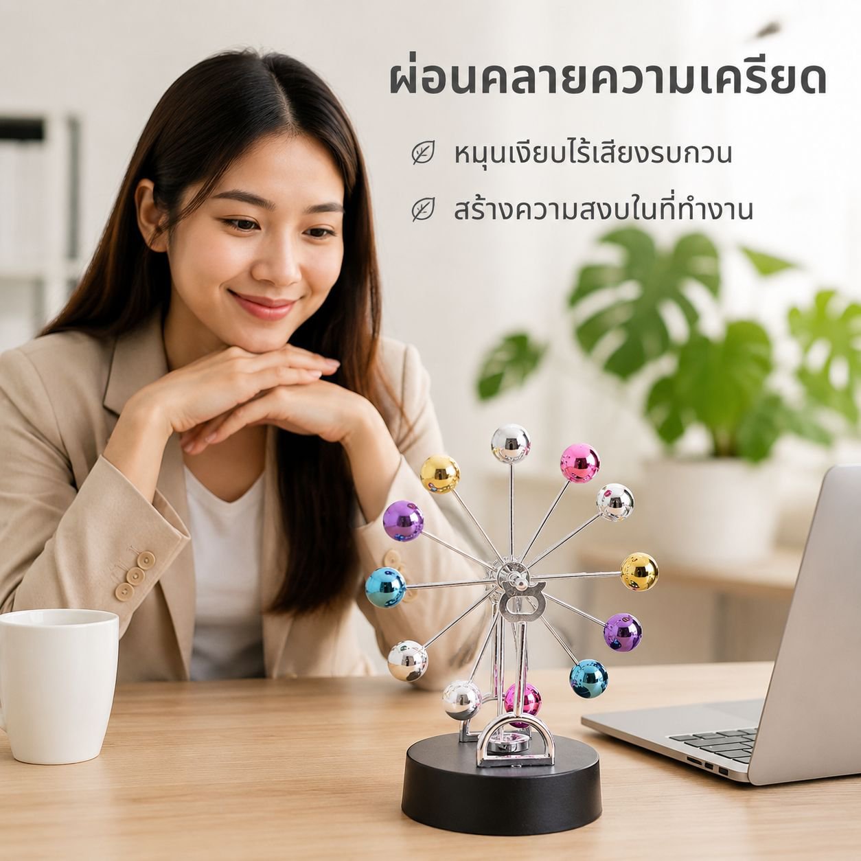 ของตกแต่งโมเดลชิงช้าสวรรค์ลูกบอลแม่เหล็กหมุนตลอดเวลา