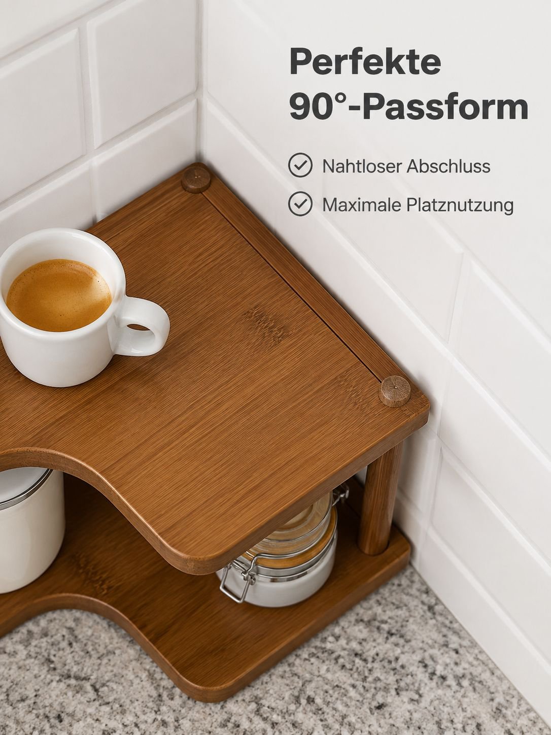 Platzsparende Tassenablage für Küchenecken