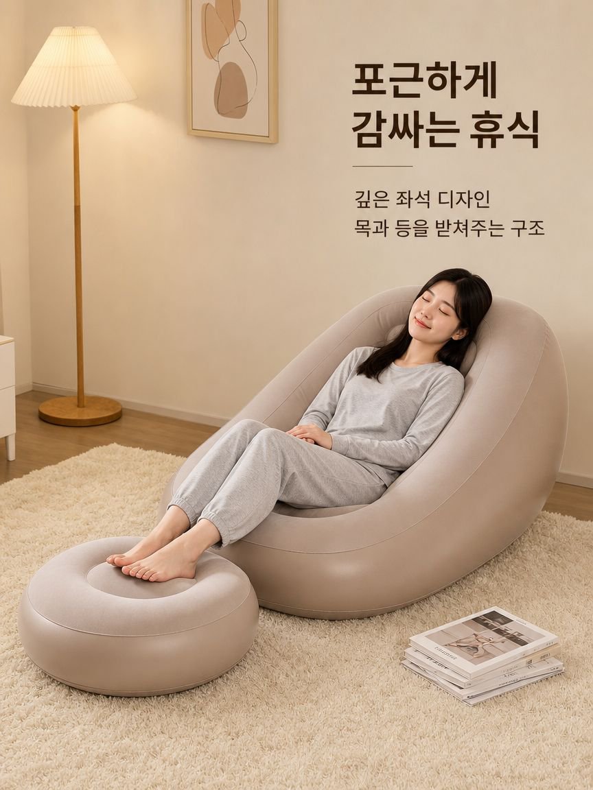빈백 의자는 눕거나 잠을 자기에 완벽합니다.