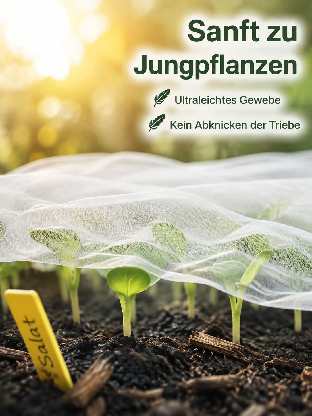 Schutznetz für Gewächshaus und Garten