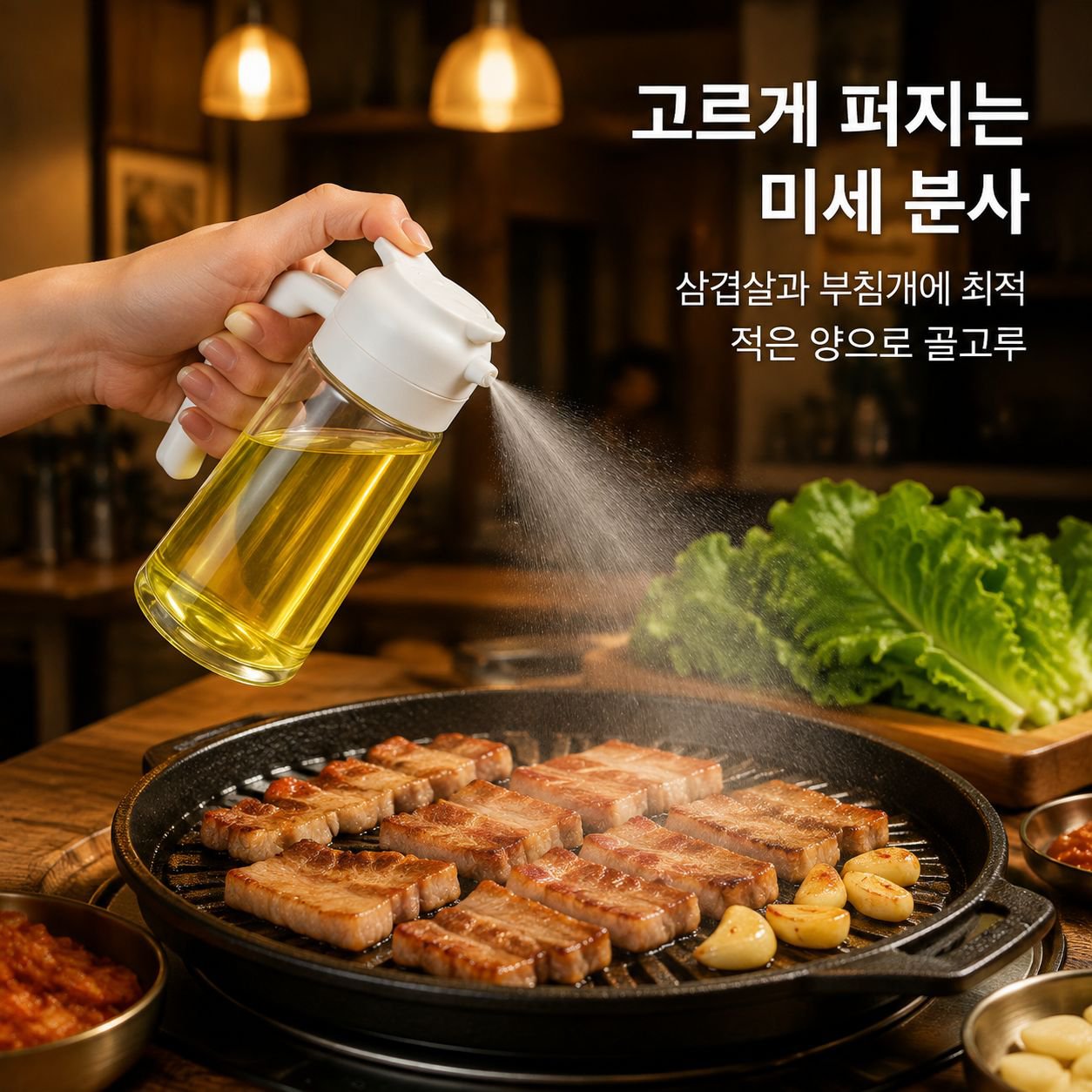 식품급 분사 및 붓기 겸용 오일병