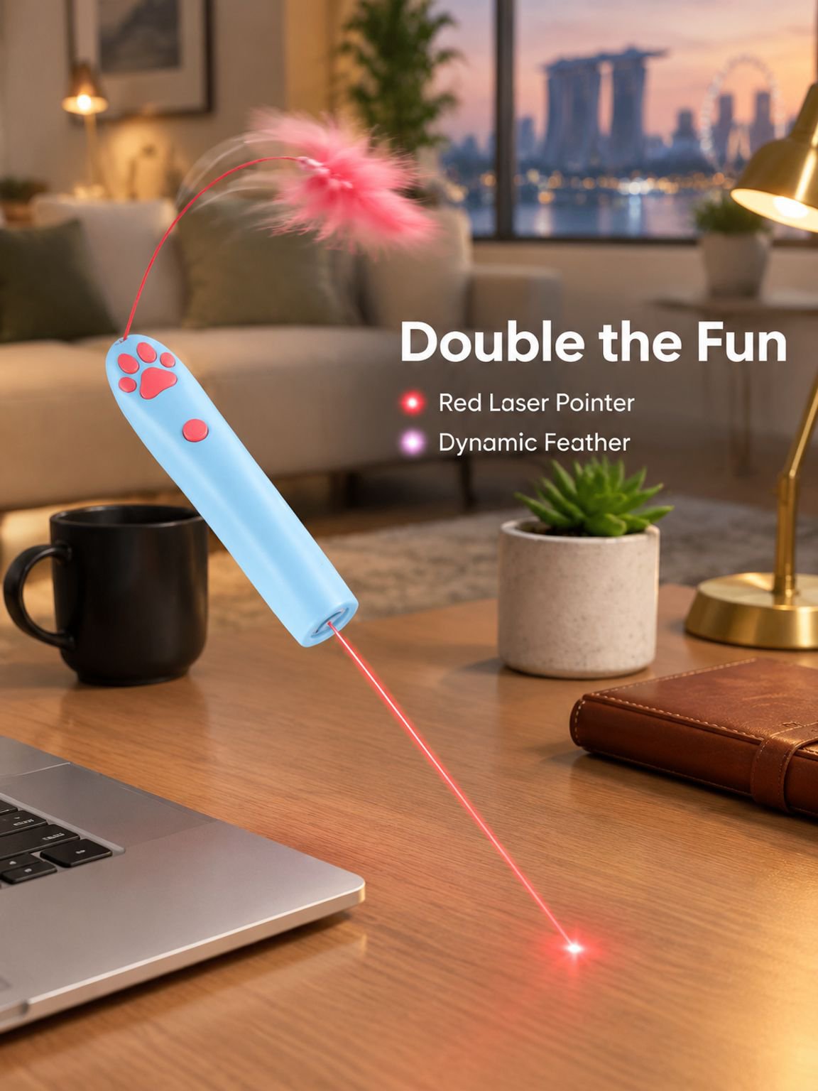 Interactive Laser Cat Teasing Stick