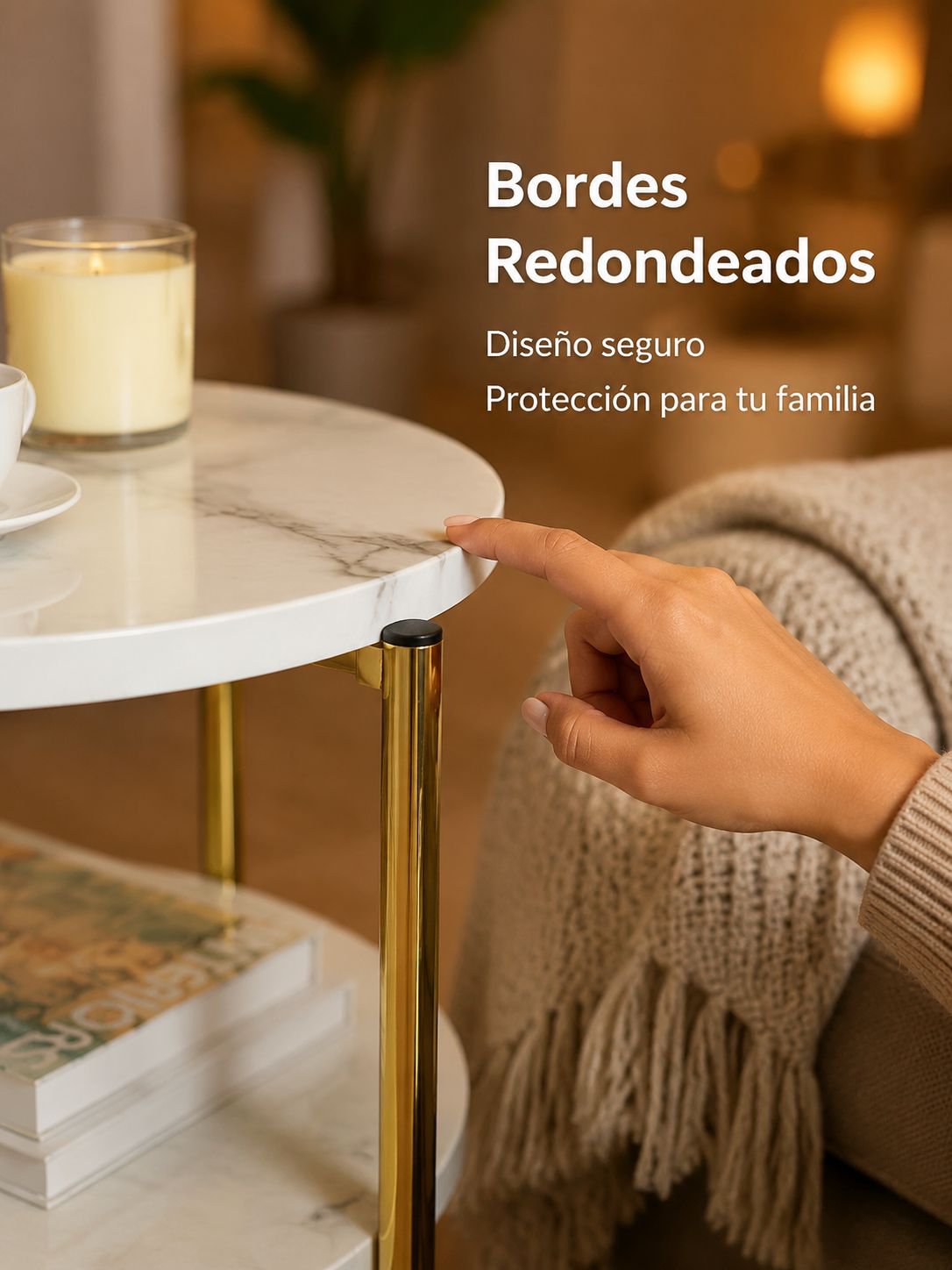 Ambiente acogedor con sofá minimalista y mesa de centro funcional