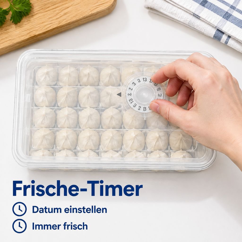 Teigtaschen Gefrierbox Dumpling Frischhaltebox für Kühlschrank Lebensmittelecht