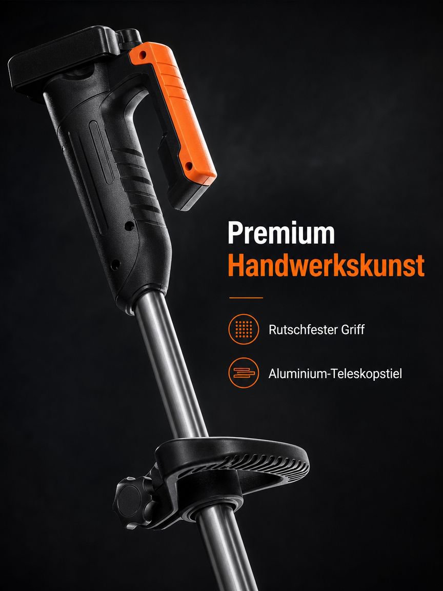 Detailansicht des faltbaren Mechanismus am Rasenmäher
