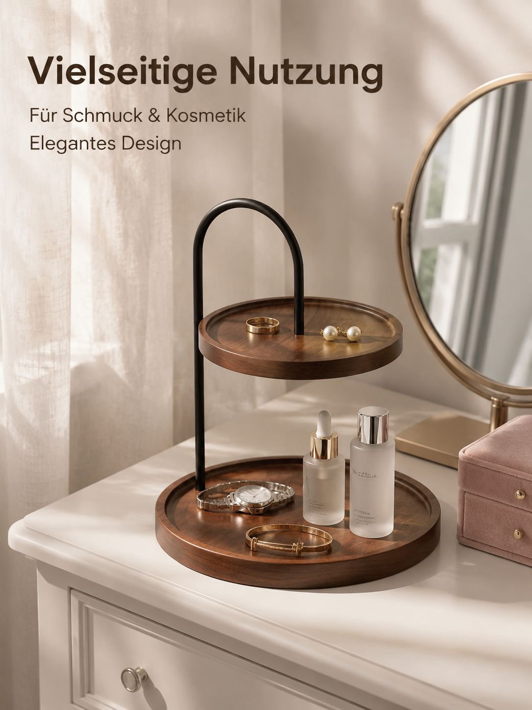 Regal mit zwei Ebenen für den Arbeitsplatz