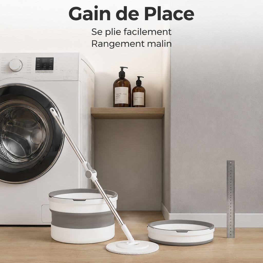 Nouvelle serpillière rotative pliable