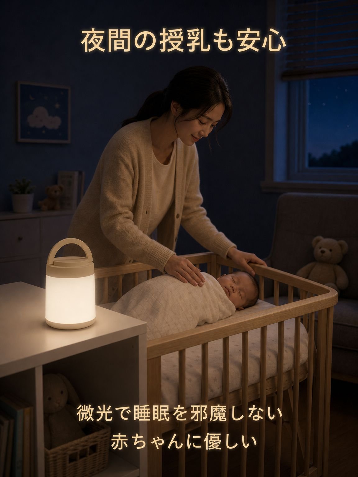 調光機能付き充電式ナイトライト