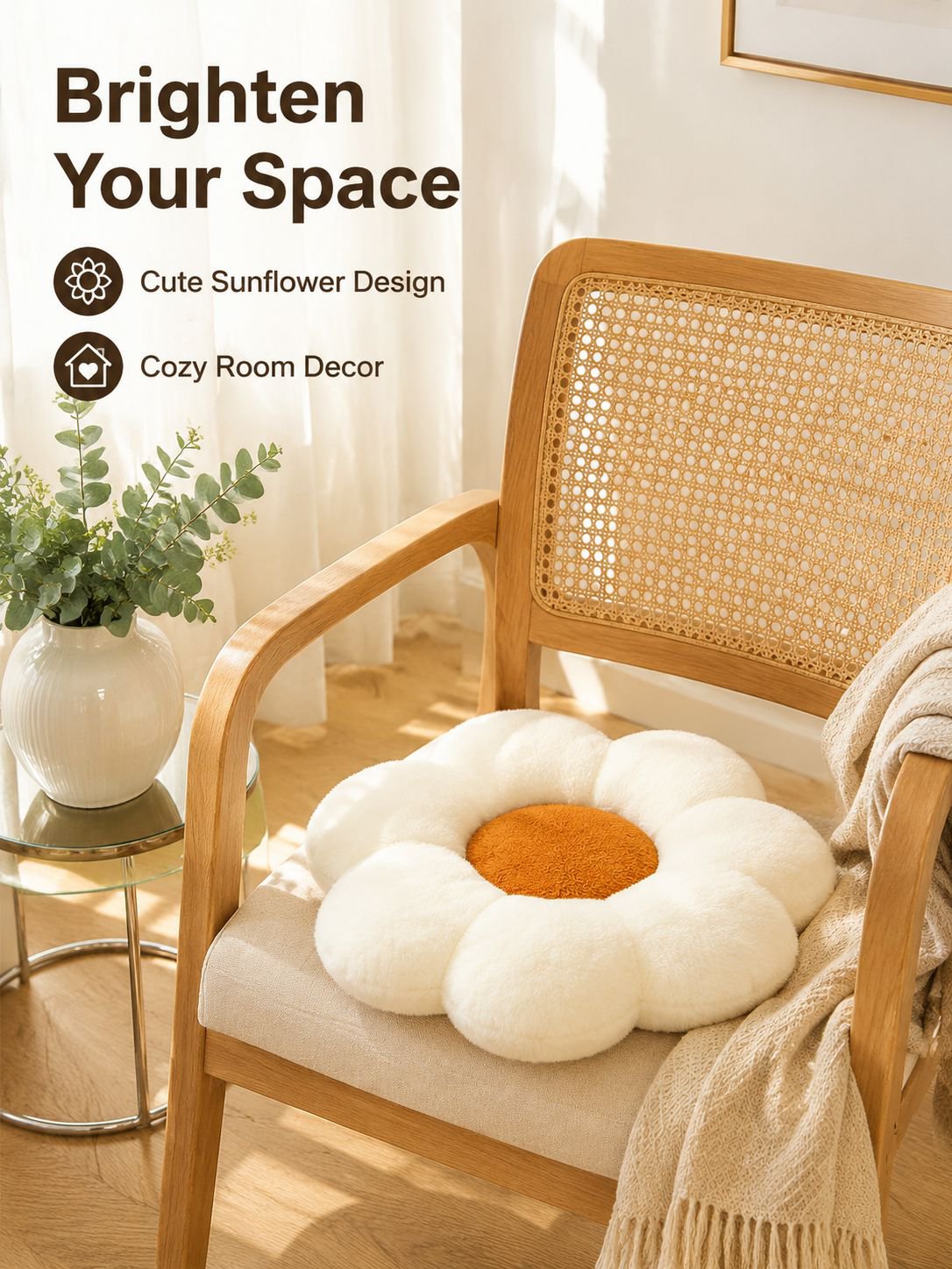 Cute and refreshing sunflower cushion