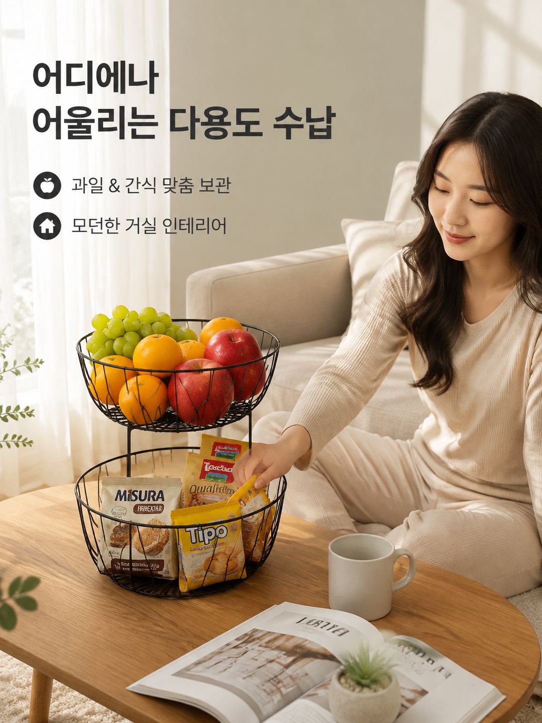 다용도 단철 과일 바구니