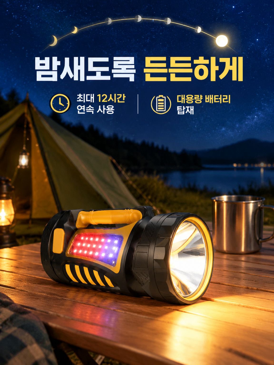 고광도 장거리용 휴대용 손전등