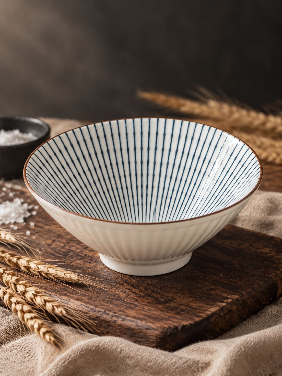 Stackable 8 inch ceramic bowls for kitchen storage