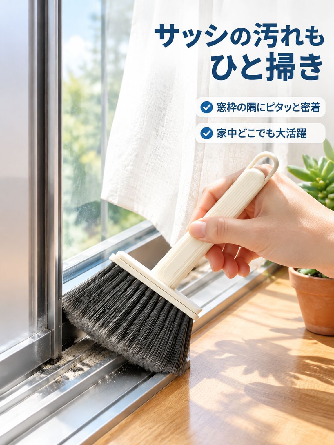 家庭用すき間ほこり取りブラシ 窓台ソファー清掃用ツール