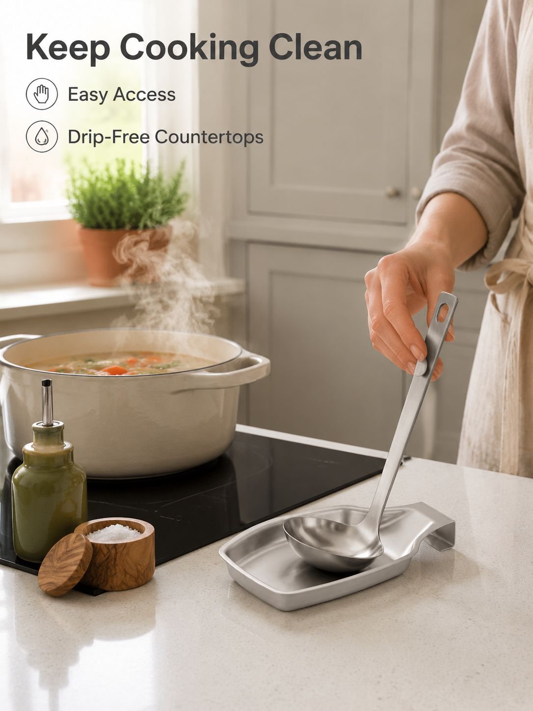 304 Stainless Steel Ladle Holder Kitchen Utensil Shelf Multipurpose Tray