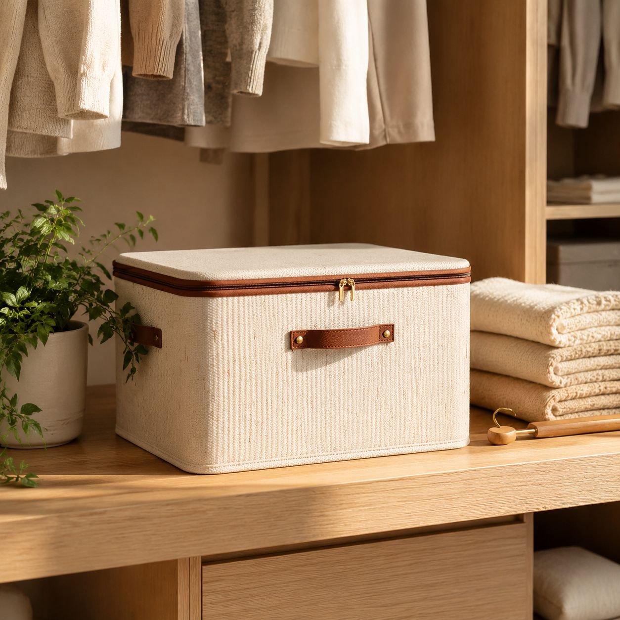 Cotton Linen Wardrobe Foldable Organizer Box