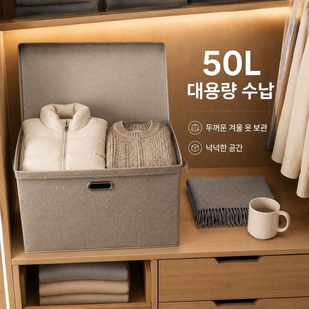 두꺼운 접이식 대용량 가정용 수납함