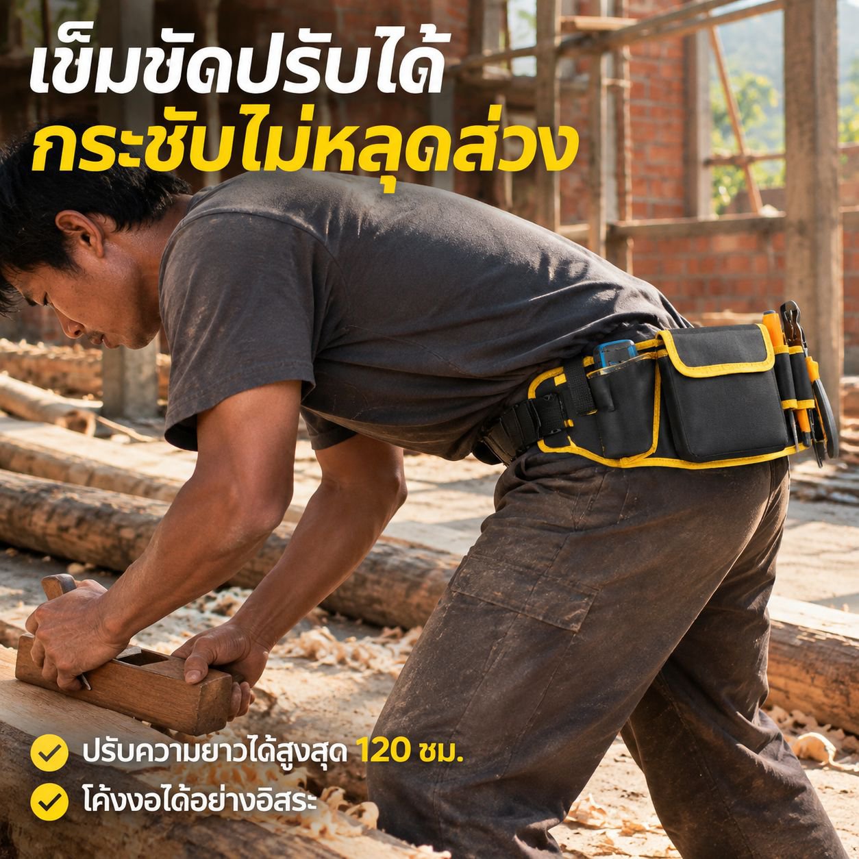 กระเป๋าผ้าแคนวาสอเนกประสงค์สำหรับช่างไฟฟ้าและช่างไม้