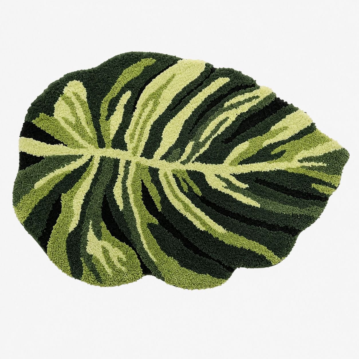 Tapete decorativo de entrada con hojas verdes, absorbente y antideslizante, para baño y pasillo