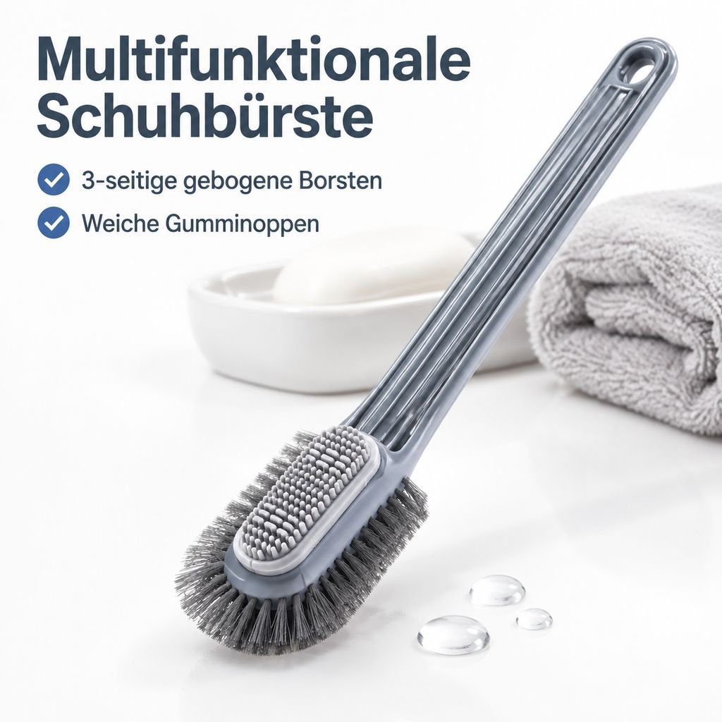 Mehrseitige Schuhreinigungsbürste mit langem Griff