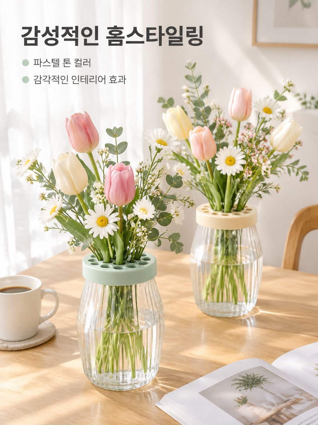 나선형 꽂꽂이 줄기 홀더