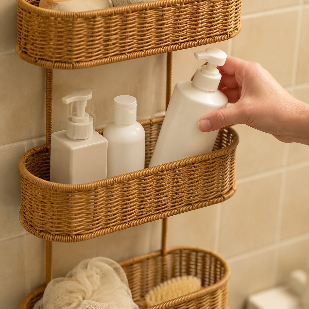 No-Drill Multipurpose Storage Shelf for Kitchen and Bathroom