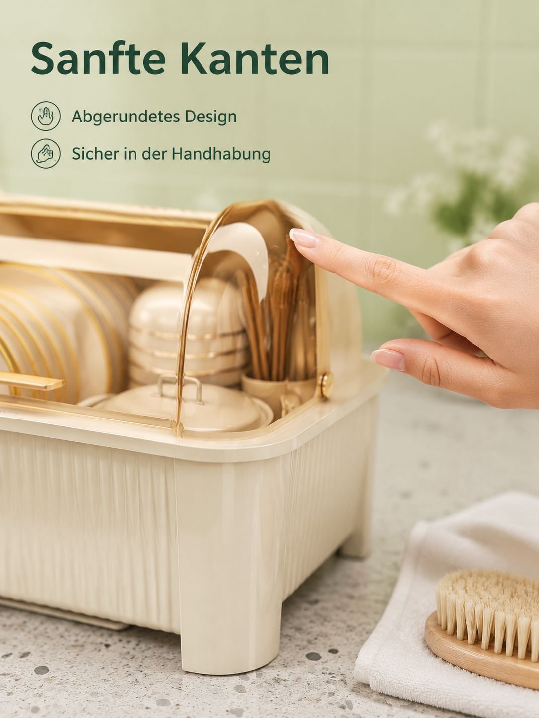 Platzsparendes Aufbewahrungsregal für Geschirr und Küchenzubehör