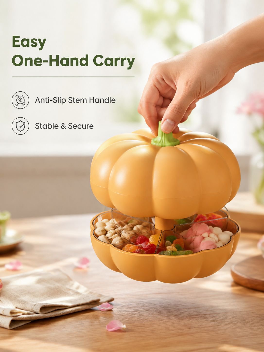 Double-Layer Pumpkin Fruit Tray Basket