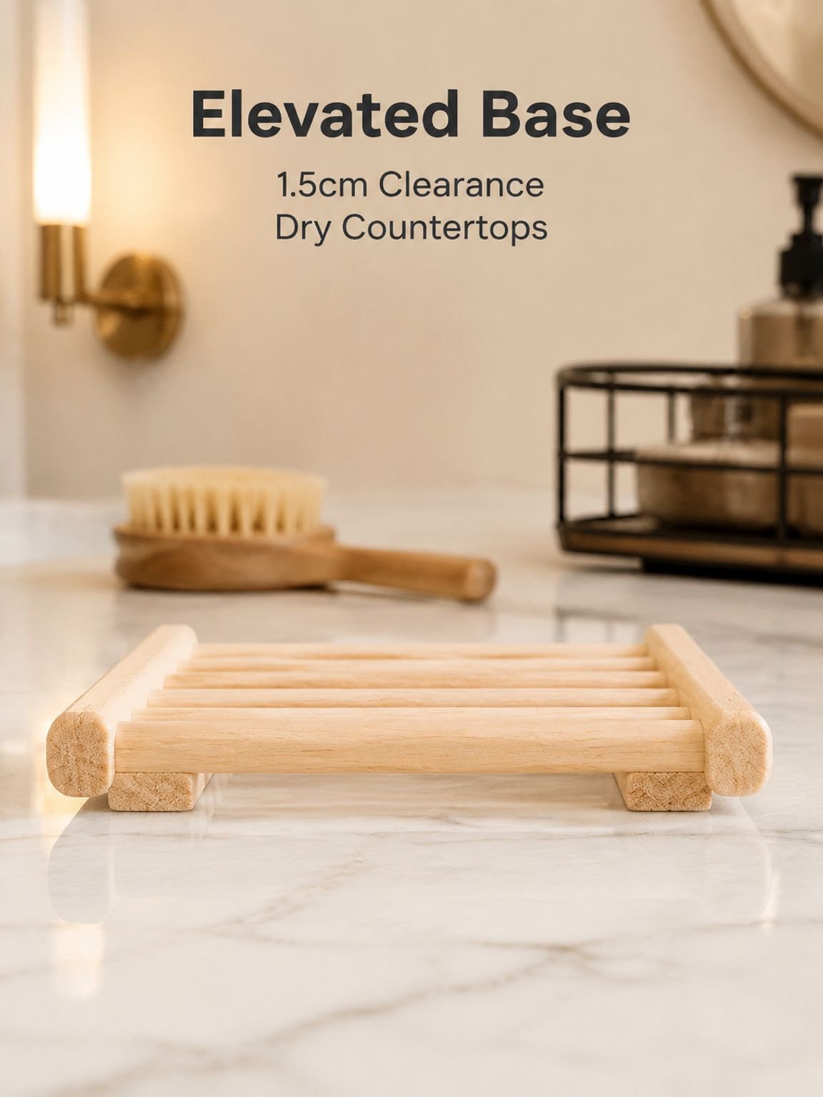 Wooden soap rack for bathroom storage