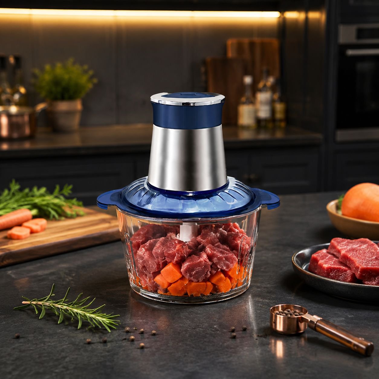 Small Electric Vegetable Meat Grinder Food Processor for Kitchen