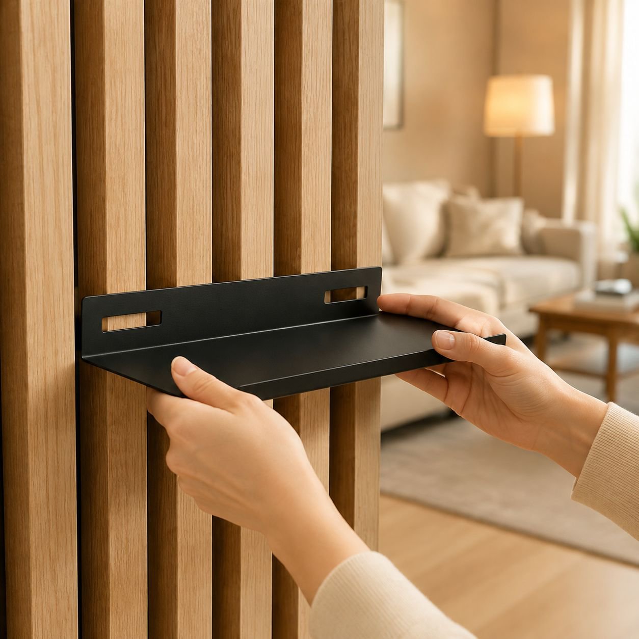 Nordic Wall-Mounted Shelf No Drilling Required