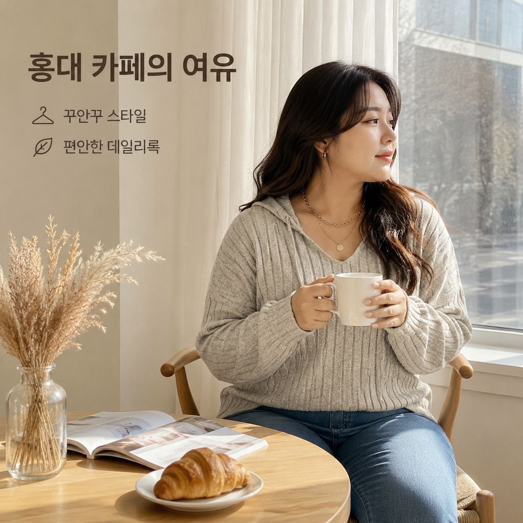 여성용 빅사이즈 베이직 컬러 브이넥 후드 긴팔 티셔츠