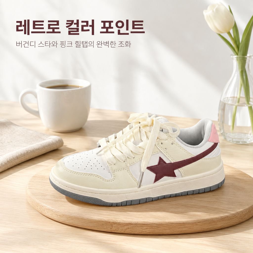 두꺼운 밑창 미국풍 빈티지 스타 보드 신발 학생용 여성 캐주얼 화이트 신발