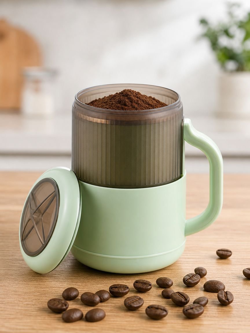Küchenmixer mahlt Nüsse und Gewürze