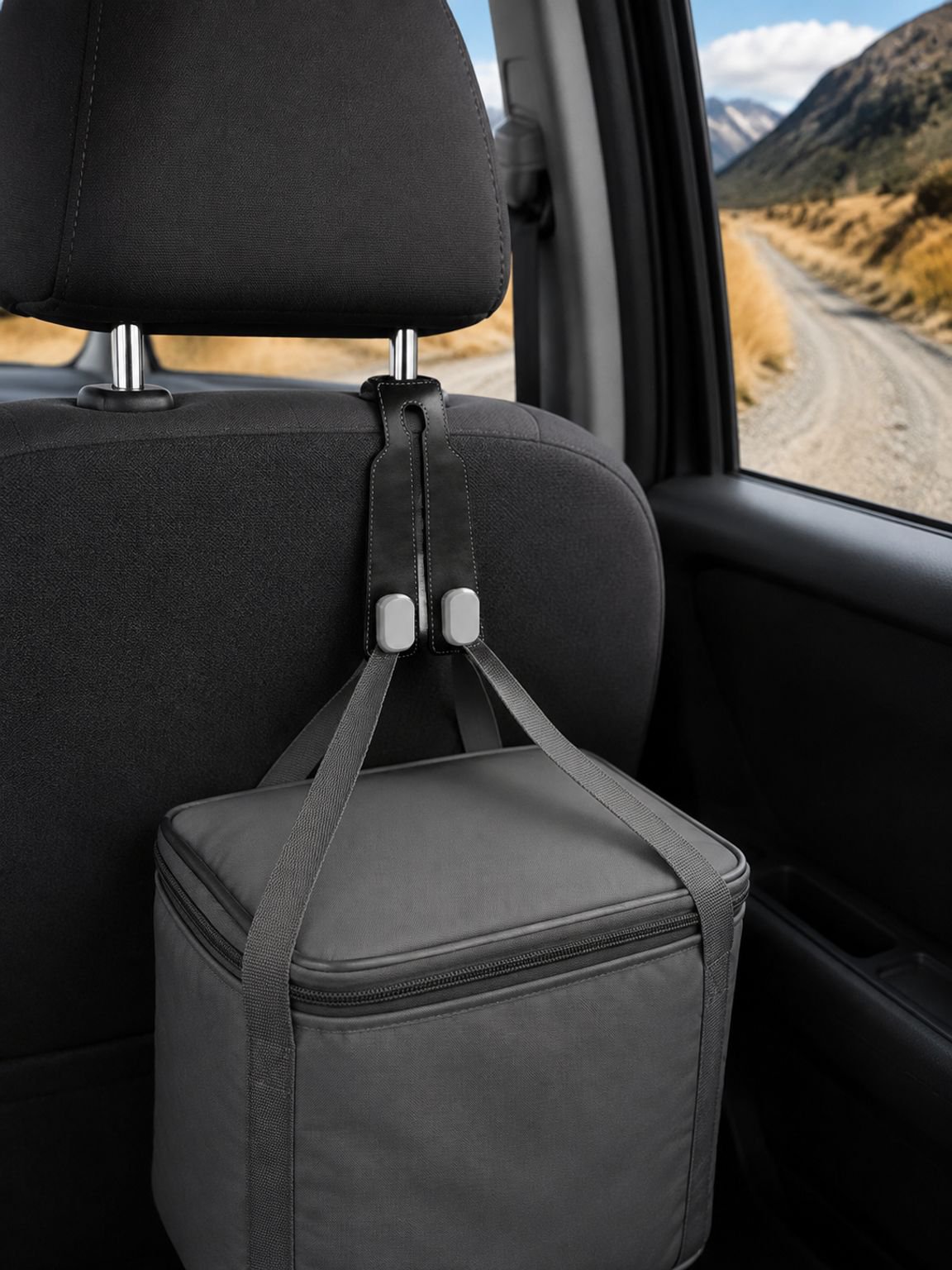 Car hooks, multi-functional seatback hooks for front and rear seats, zinc alloy double hooks for in-