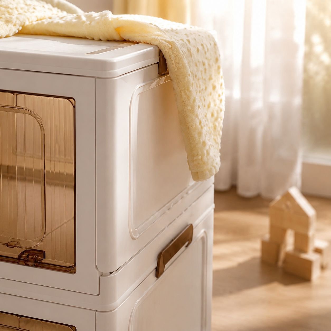 Portable folding storage cabinet for flexible placement