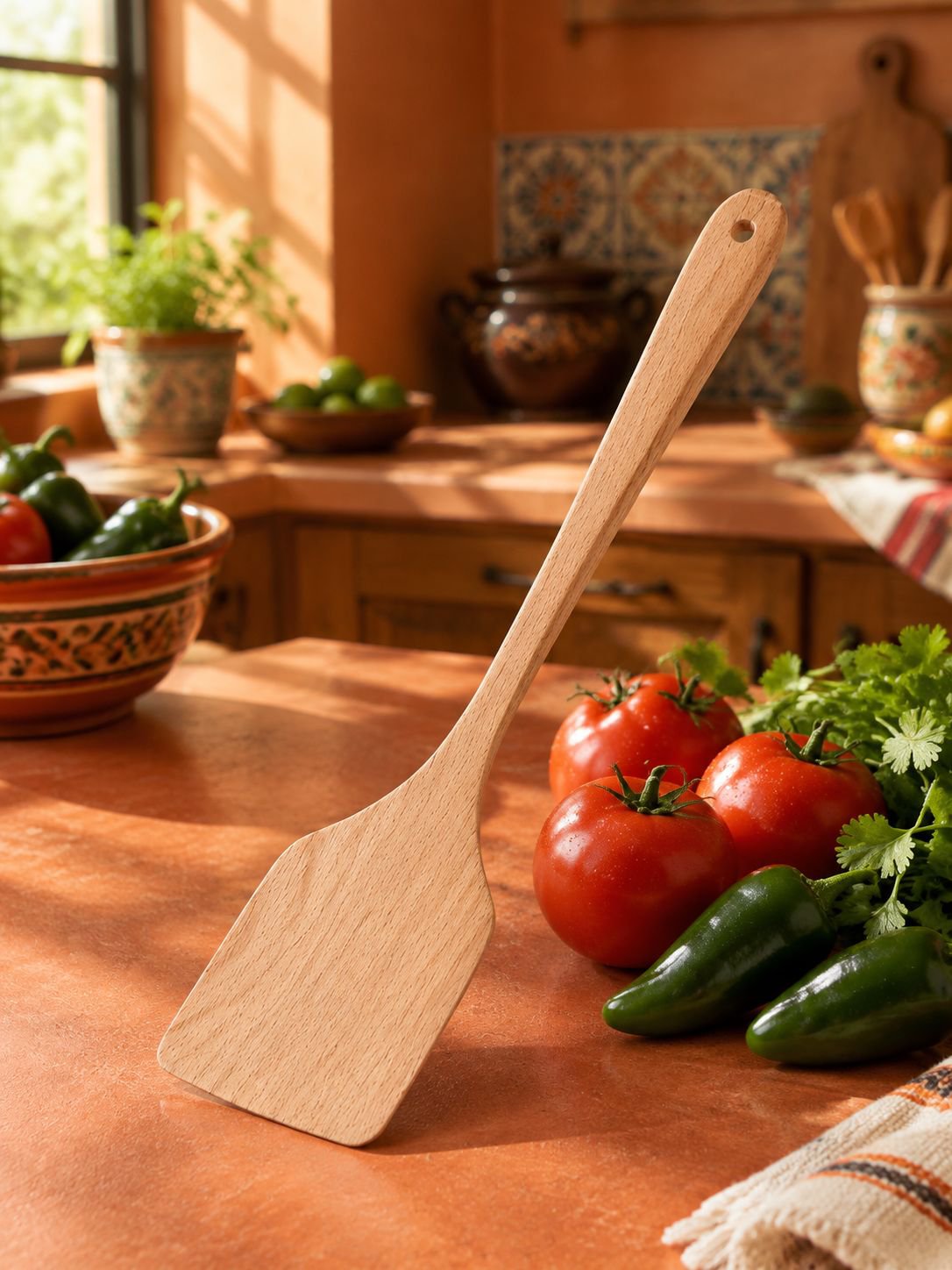 Espátula de madera de haya para cocina