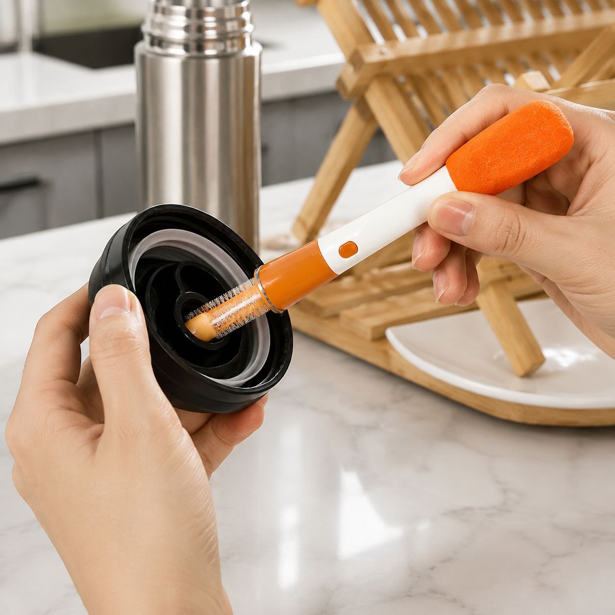 Ergonomic handle cup brush for easy grip