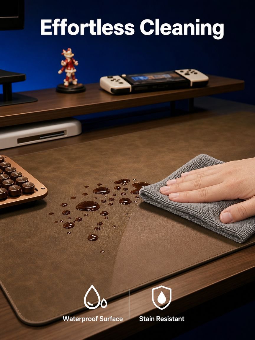 Smooth surface mouse pad with keyboard and mouse