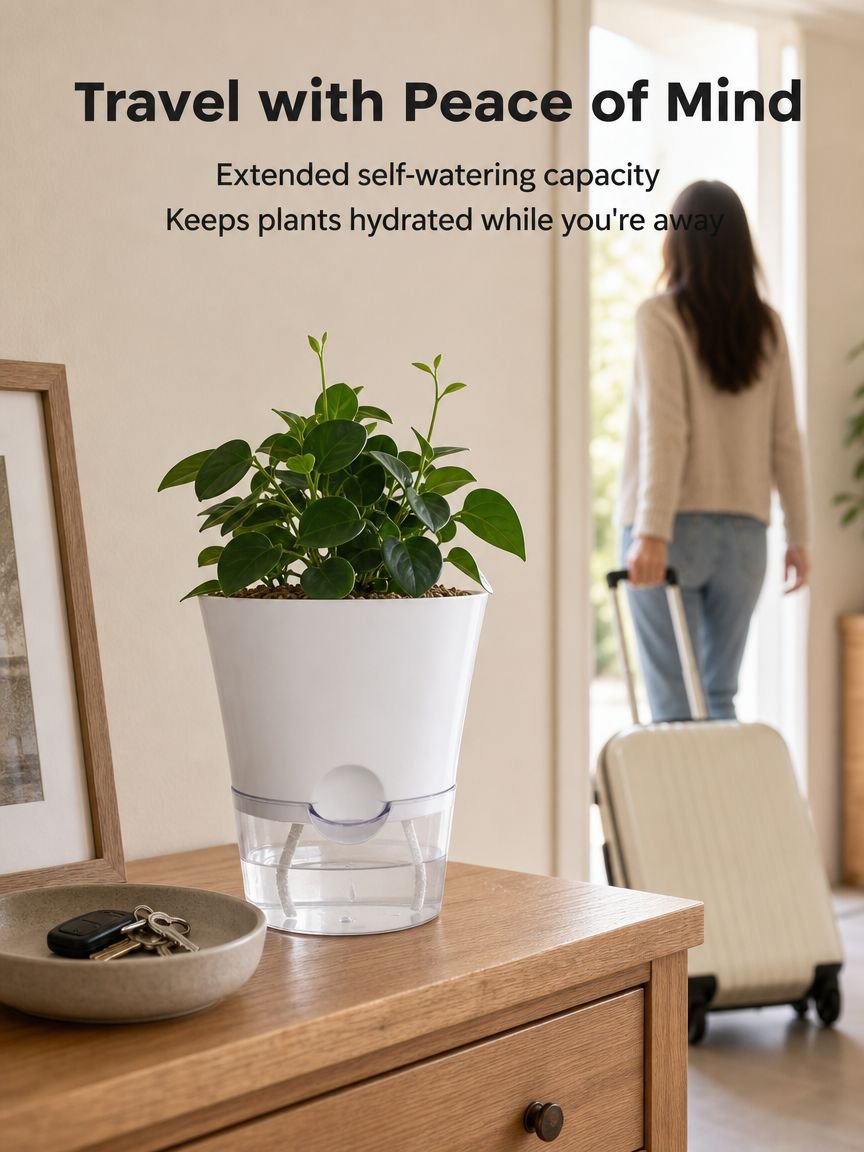 Effortless plant care with self-watering flower pot