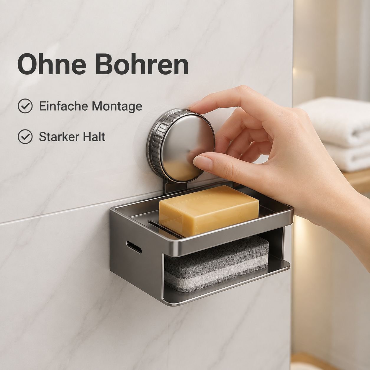 Seifenablage mit Saugnapf für das Badezimmer