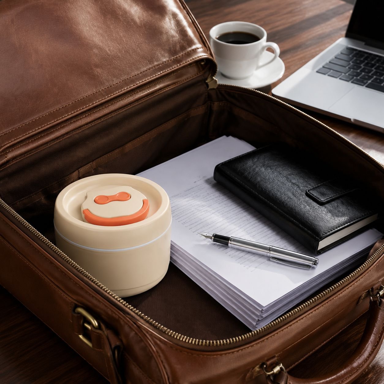 Lekfre stainless steel lunch box showing leakproof design